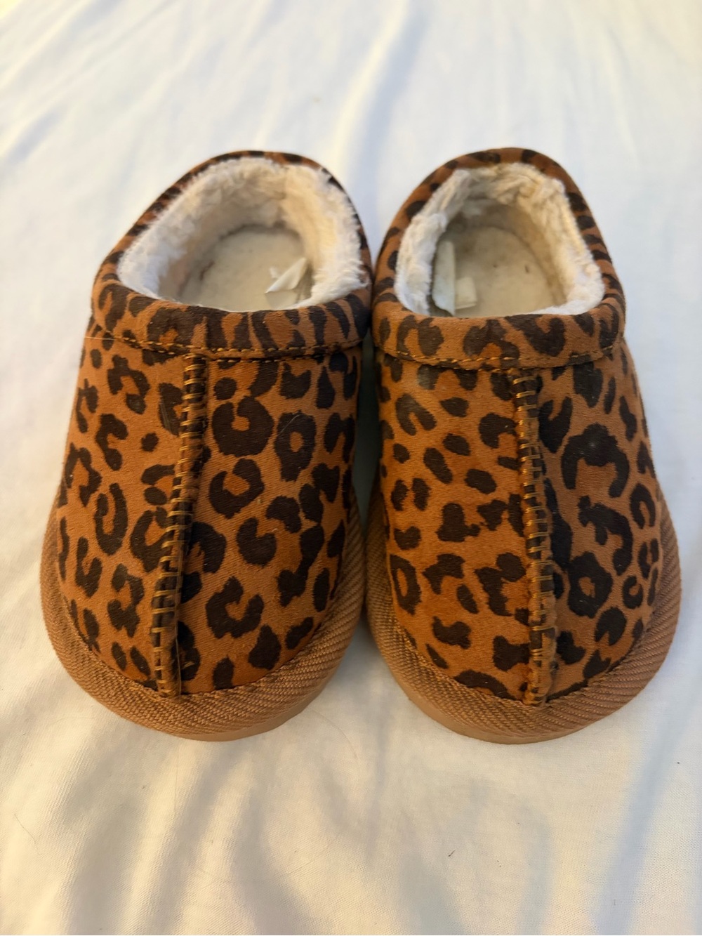 Toddler Leopard Print Cozy Slip-On One Piece Shoes - Brown